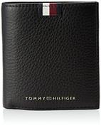 Portfele - Tommy Hilfiger Męskie TH PREM LEA potrójnie składane portfele, czarne, OS, Czarny - miniaturka - grafika 1