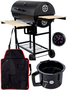 Duży Grill Węglowy Ogrodowy + Popielnik + Fartuch - Grille - miniaturka - grafika 1
