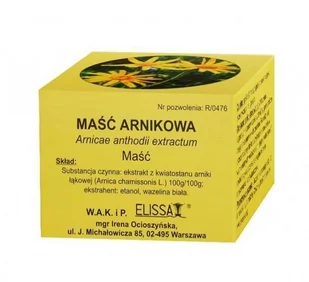 ELISSA W.A.K. I P. ELISSA W.A.K I P MAŚĆ ARNIKOWA 25g 3123701 - Żele i maści lecznicze - miniaturka - grafika 1