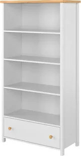 Lenart Biały otwarty regał z szufladą - STORY SO-02 - Regały - miniaturka - grafika 1