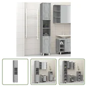 Szafki łazienkowe - The Living Store Szafka łazienkowa szara Sonoma 30x30x179 cm Materiał drewnopochodny - miniaturka - grafika 1