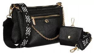Dwuczęściowa listonoszka torba na ramię crossbody z portmonetkami ze skóry ekologicznej Rovicky, czarny - Torebki damskie - miniaturka - grafika 1