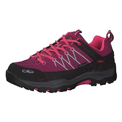 CMP Kids Rigel Low Trekking Shoes WP, buty unisex dla dzieci i młodzieży, Berry Pink Fluo, 39 EU