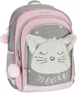 Plecak szkolny dla dziewczynki jasnoróżowy PakaNiemowlaka kot wielokomorowy - Plecaki szkolne i tornistry - miniaturka - grafika 1