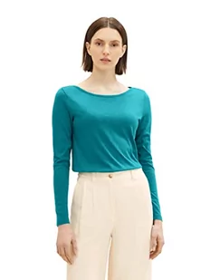 Podstawowa koszula damska z długimi rękawami TOM TAILOR, 21178-wiecznie zielony, L - Koszule damskie - miniaturka - grafika 1
