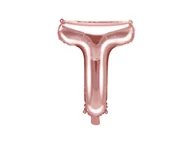 Balony i akcesoria - PartyDeco Balon foliowy litera T 14" różowo-złoty FB2M-T-019R - miniaturka - grafika 1
