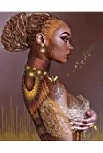 Malowanie po numerach - malowanie po numerach 50x40cm kobieta czanoskóra w koku 1007466 - miniaturka - grafika 1