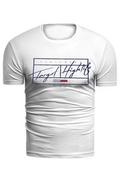 Koszulki męskie - koszulka t-shirt 14-483 biała - Risardi - miniaturka - grafika 1