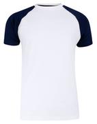 Koszulki męskie - T-shirt Biało-Granatowy Bawełniany, Krótki Rękaw Raglanowy, Dwukolorowy, Męski -BRAVE SOUL - Brave Soul - miniaturka - grafika 1