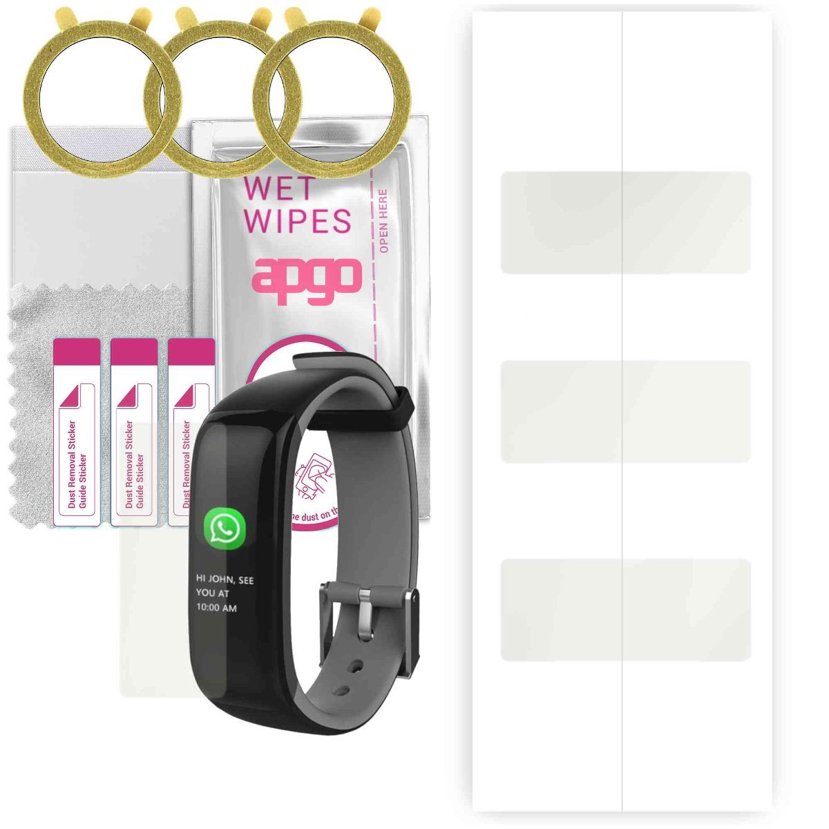 3x Folia hydrożelowa MATOWA do Garett Fit 11 - apgo Smartwatch Hydrogel MATTE Protection Ochrona na ekran smartwatcha
