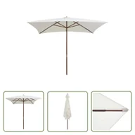 Parasole ogrodowe - The Living Store Parasol ogrodowy - 200x300 cm - drewniany - kremowy - Parasol Ogrodowy - miniaturka - grafika 1