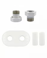 Akcesoria grzewcze - Zestaw maskujący rozeta owalna + tuleje + złączki GZ1/2 x GW3/4 biały Twins/Unico - miniaturka - grafika 1