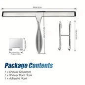 Inne - 1 szt. Ręczna ściągaczka prysznicowa z haczykami, wycieraczka do szyb, ściągaczka do czyszczenia gospodarstwa domowego, ściągaczka do okien, - miniaturka - grafika 1
