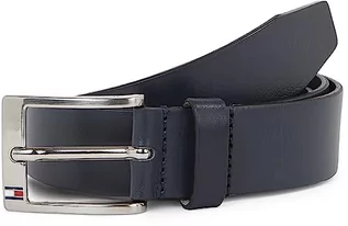 Paski - Tommy Hilfiger Pasek męski New Aly Belt skórzany pasek, niebieski (Midnight), 110 - grafika 1