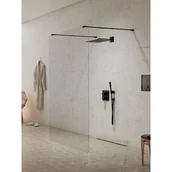 Ścianki i drzwi prysznicowe - New Trendy EXK-0084 EXK-0084 Kabina prysznicowa NEW MODUS BLACK walk-in 110x200 szkło czyste 8 mm Active Shield - miniaturka - grafika 1