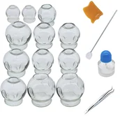 Akcesoria medycyny naturalnej - Bańki ogniowe szklane - zestaw 12 sztuk baniek chińskich z gratisami - miniaturka - grafika 1