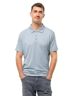 Koszulki męskie - Jack Wolfskin Męska koszulka polo M Polo, Soft Blue, L - miniaturka - grafika 1