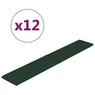 Panele ścienne, 12 szt, ciemnozielone, 90x15 cm tkanina 1,62 m² - Panele ścienne i boazeria - miniaturka - grafika 3