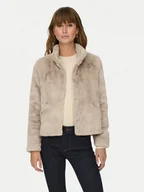 Płaszcze damskie - ONLY Futro Newvida 15295423 Beżowy Regular Fit - miniaturka - grafika 1