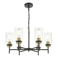 Lampy sufitowe - Żyrandol Abel 6 Light Pendant Satin Black Glass - miniaturka - grafika 1