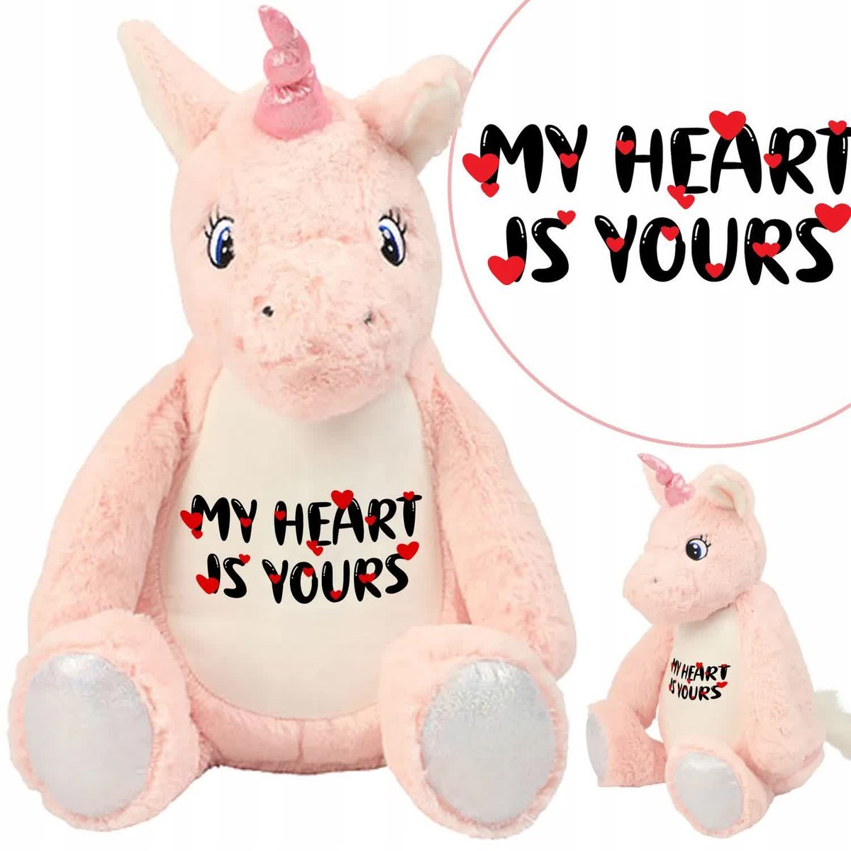 Miś Przytulanka Jednorożec MY HEART IS YOURS Wzory
