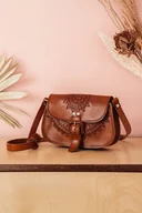 Torebki damskie - Torebka skórzana ręcznie robiona góralska Sol brązowa camelowa - miniaturka - grafika 1