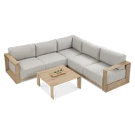 Meble ogrodowe - Narożnik ogrodowy drewniany wypoczynkowy ROYAL Caffe - Furrore - miniaturka - grafika 1