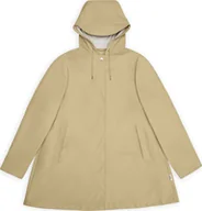 Kurtki i kamizelki sportowe damskie - Rains damski płaszcz przeciwdeszczowy A-LINE W JACKET W3 18050 24 SAND S - miniaturka - grafika 1