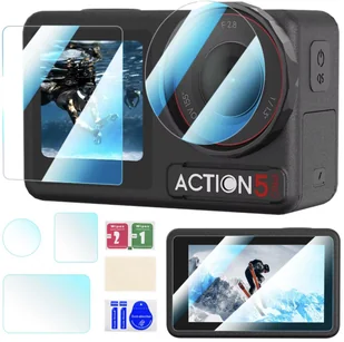 BRDRC SZKŁO HARTOWANE NA OBIEKTYW I EKRAN DO DJI OSMO ACTION 5 PRO - 3 SZT. - Akcesoria do kamer sportowych - miniaturka - grafika 1