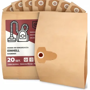 20x Worek do Odkurzacza Einhell DABEN01 Papierowy 2-Warstwy Torba Worki 2A - Worki do odkurzaczy - miniaturka - grafika 1
