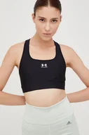 Bielizna sportowa damska - Under Armour biustonosz sportowy Authentics kolor czarny gładki - miniaturka - grafika 1