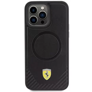 Ferrari FEHMP15XPTEK iPhone 15 Pro Max 6.7" czarny/black hardcase Carbon Metal Logo MagSafe - Etui i futerały do telefonów - miniaturka - grafika 3