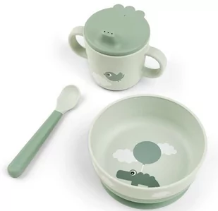 Pierwszy Zestaw Obiadowy Foodie Happy Clouds Green Done By Deer - Zestawy naczyń dla dzieci - miniaturka - grafika 1