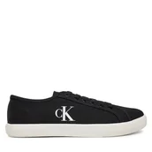 Trampki damskie - Tenisówki Calvin Klein Jeans Ess Vulc Low Cv Mg Wn YW0YW01762 Czarny - miniaturka - grafika 1
