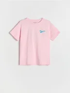 Koszulki dla dziewczynek - Reserved - T-shirt z nadrukiem - różowy - miniaturka - grafika 1