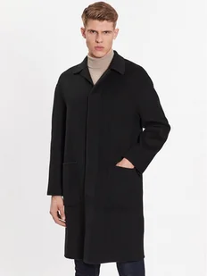 Calvin Klein Płaszcz wełniany K10K111601 Czarny Regular Fit - Płaszcze męskie - miniaturka - grafika 1