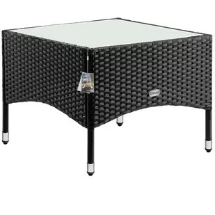 Stolik pomocniczy Czarny Technorattan 58x58x42cm - Stoły ogrodowe - miniaturka - grafika 1