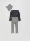 Komplety dla niemowląt - Reserved - Bawełniany komplet - ciemnoszary - miniaturka - grafika 1