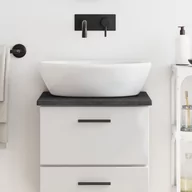 Szafki łazienkowe - vidaXL Blat do łazienki, ciemnoszary, 40x40x2 cm, lite drewno - miniaturka - grafika 1