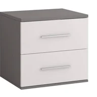 Szafki nocne - Stolik nocny OMEGA II - 22 Biały\Szary - miniaturka - grafika 1