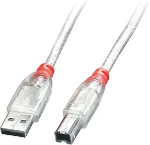 Kabel USB Lindy USB-A - USB-B 0.5 m Przezroczysty - Kable USB - miniaturka - grafika 1