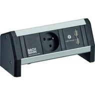 Gniazdka elektryczne - BACHMANN DESK 1xUTE 1xUSB Ładowarka sieciowa GST18 - miniaturka - grafika 1