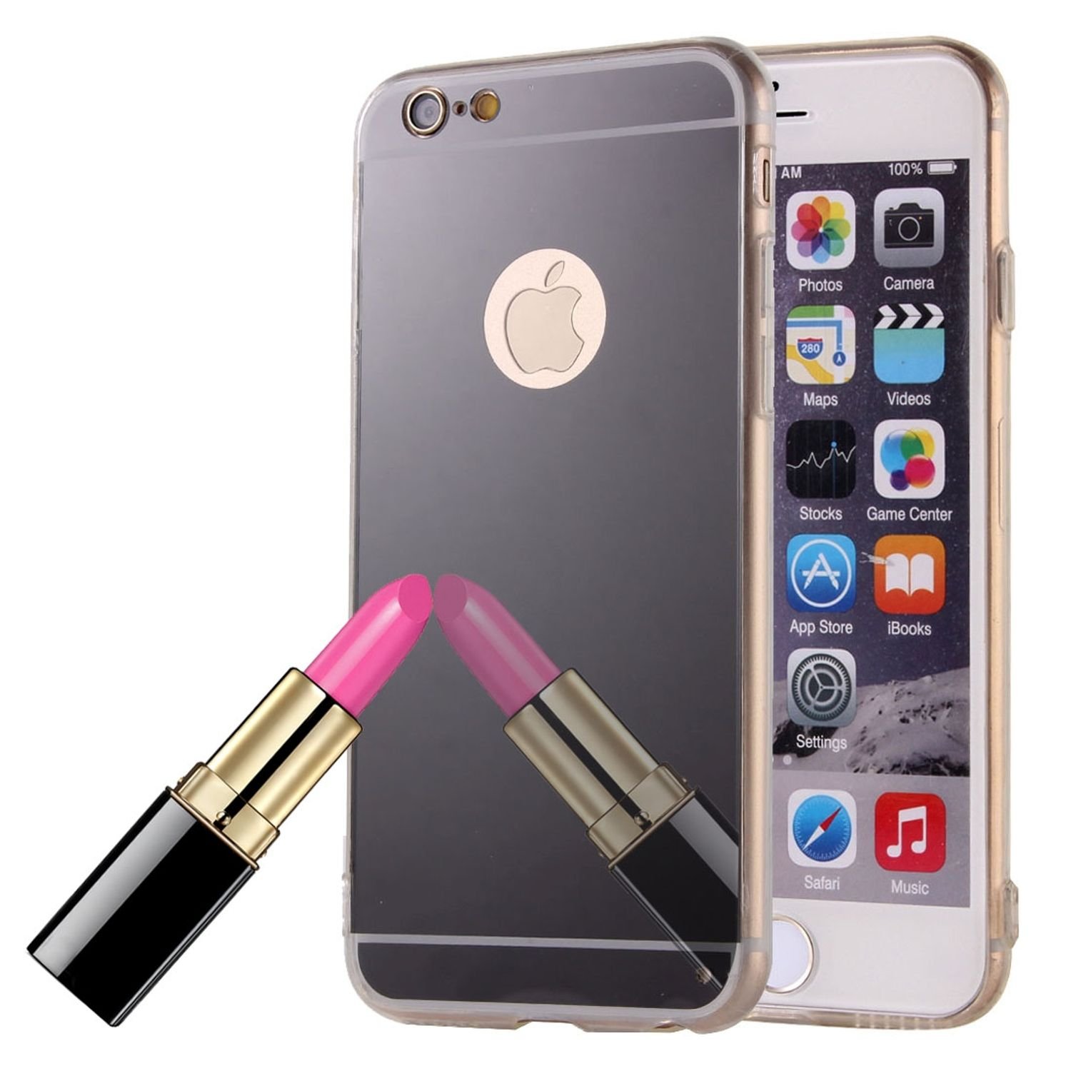 Etui na telefon komórkowy Apple iPhone 6 / 6s Mirror Soft Case Protective Cover Black