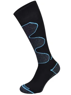 Ciepłe skarpety narciarskie Todo Ultimate SKI z wełną Merino - Czarno-turkusowy 35-38 - Skarpetki męskie - miniaturka - grafika 1