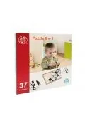 drewniane puzzle 6w1 łamigłówki logiczne 3+ - Puzzle - miniaturka - grafika 1