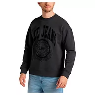 Bluzy męskie - Lee Męska bluza z kapturem Crew Seasonal, Washed Black, L, Washed Black, L - miniaturka - grafika 1