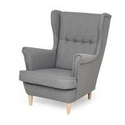 Fotele - Mały fotel dla dzieci, Uszak Zella Mini, 54x60x73 cm, jasny szary - miniaturka - grafika 1