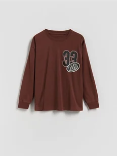 Reserved - Bawełniany longsleeve - brązowy - Bluzy dla chłopców - miniaturka - grafika 1