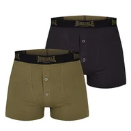 Majtki męskie - 2x Bokserki LONSDALE męskie czarne i khaki w pudełku, Rozmiar XL - miniaturka - grafika 1