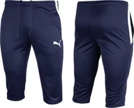Spodnie sportowe męskie - Puma Spodnie męskie Puma teamLIGA Training 3/4 Pants granatowe 657271 06 M - miniaturka - grafika 1